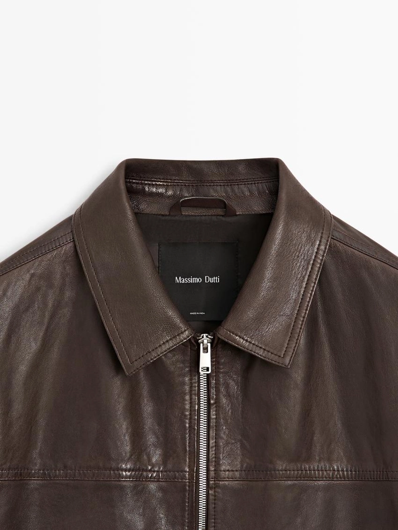 Куртка из овечьей кожи с эффектом нубука