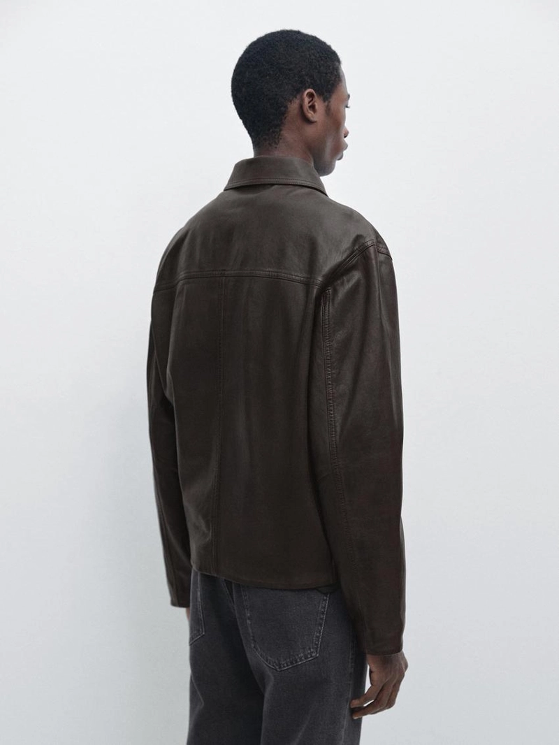 Куртка из овечьей кожи с эффектом нубука