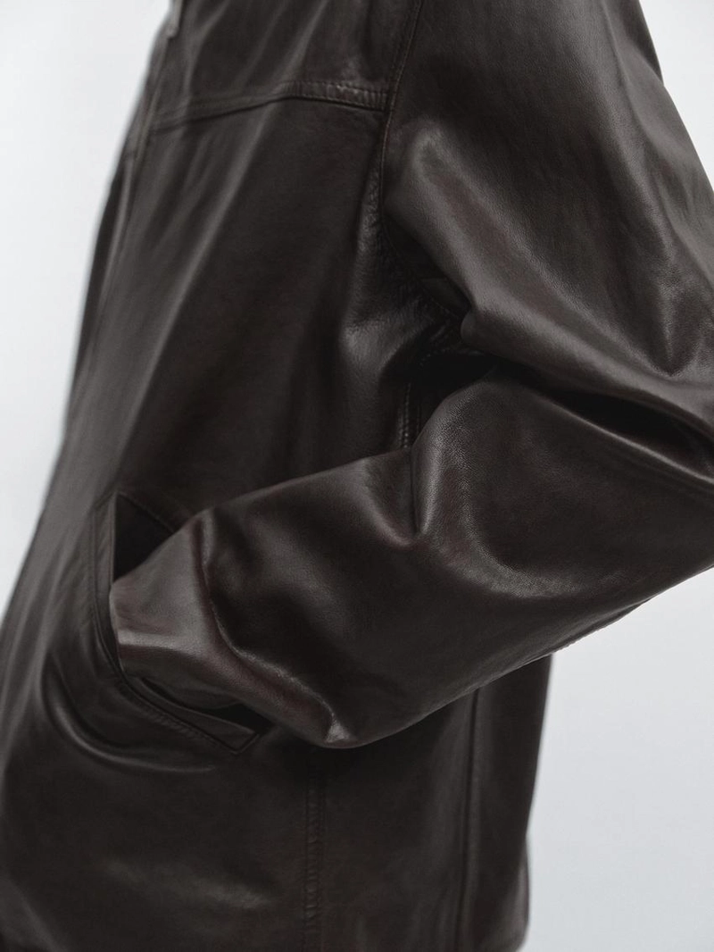 Куртка из овечьей кожи с эффектом нубука