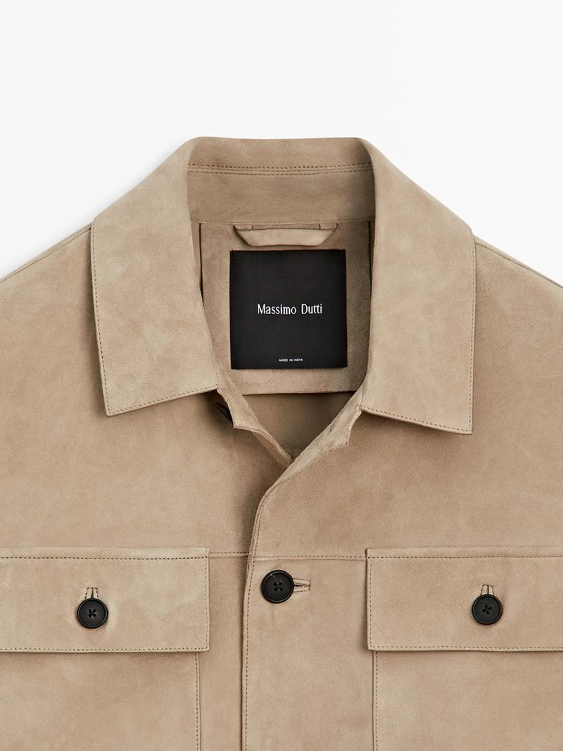 Замшевая рубашка-китель