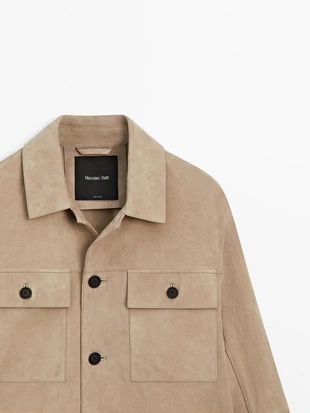 Замшевая рубашка-китель- Заказать в России