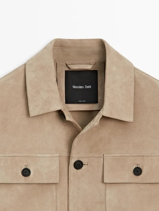 Замшевая рубашка-китель- Заказать в России