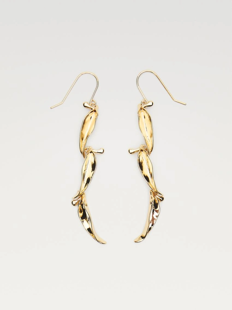 Серьги-гвоздики с листьями