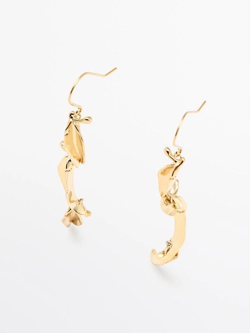 Серьги-гвоздики с листьями