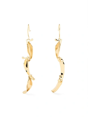 Серьги-гвоздики с листьями- Заказать в России