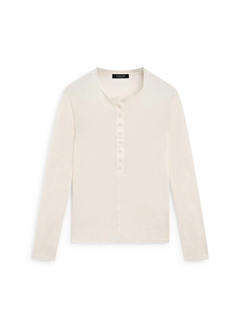 Футболка из хлопка с пуговицами