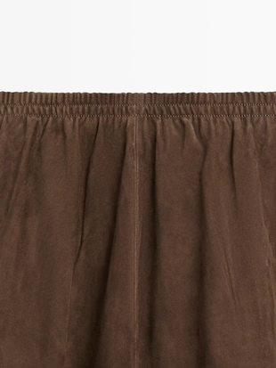 Юбка миди из замши- Заказать в России