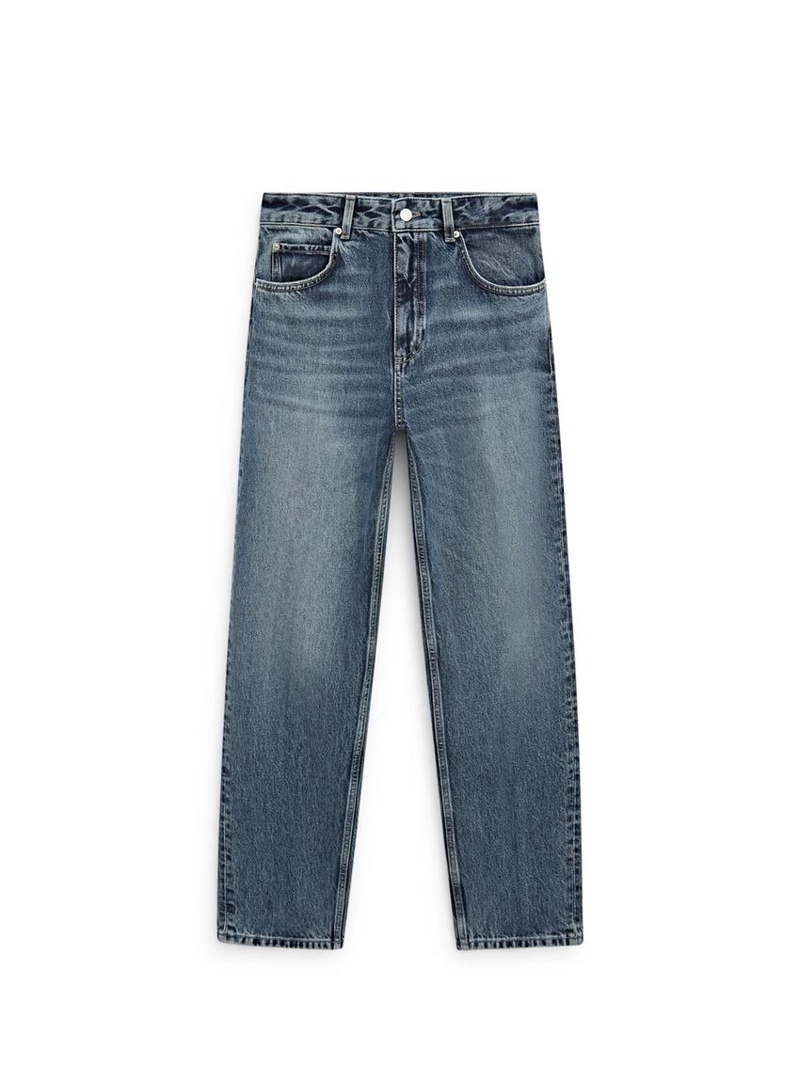 Джинсы с завышенной талией и свободным кроем