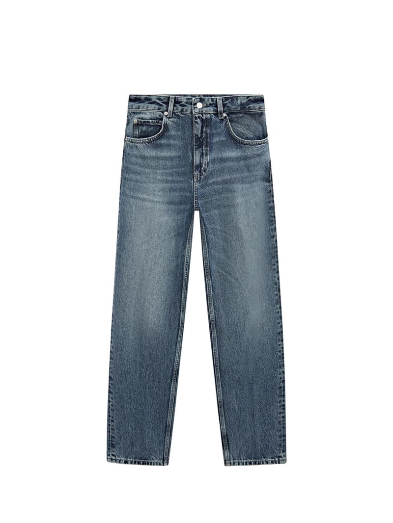 Джинсы с завышенной талией и свободным кроем