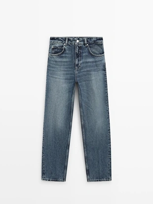 Джинсы с завышенной талией и свободным кроем- Заказать в России