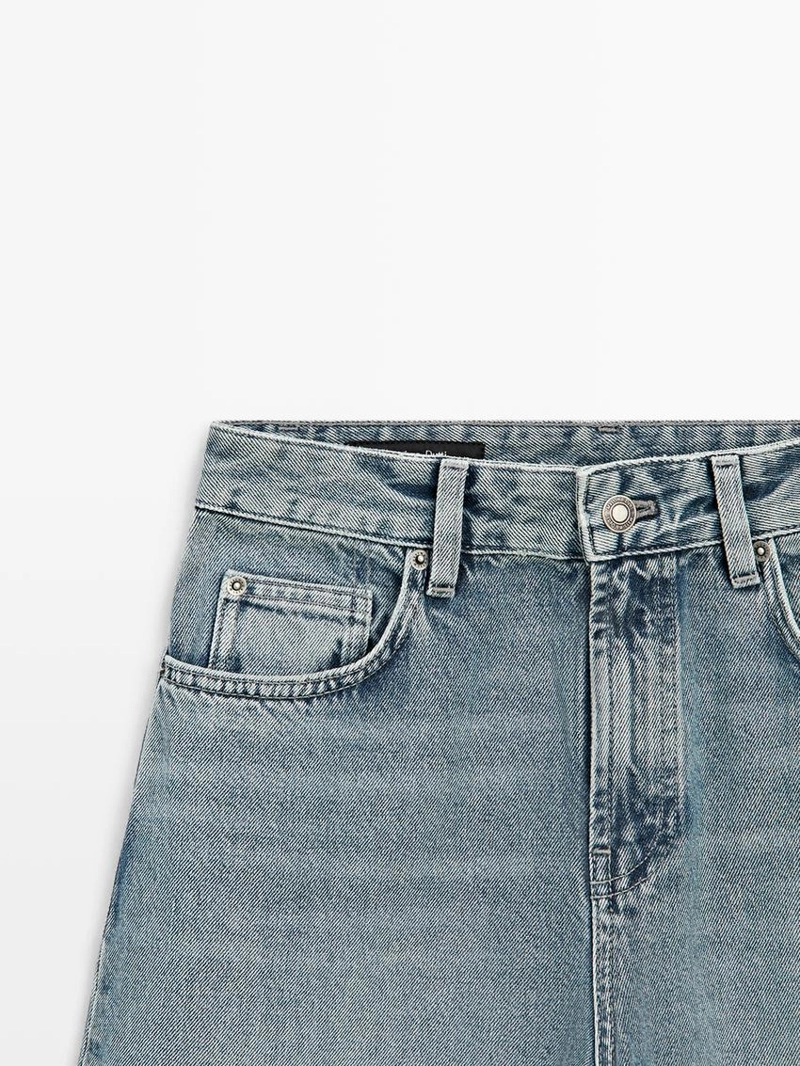 Джинсы с завышенной талией high-waist barrel fit