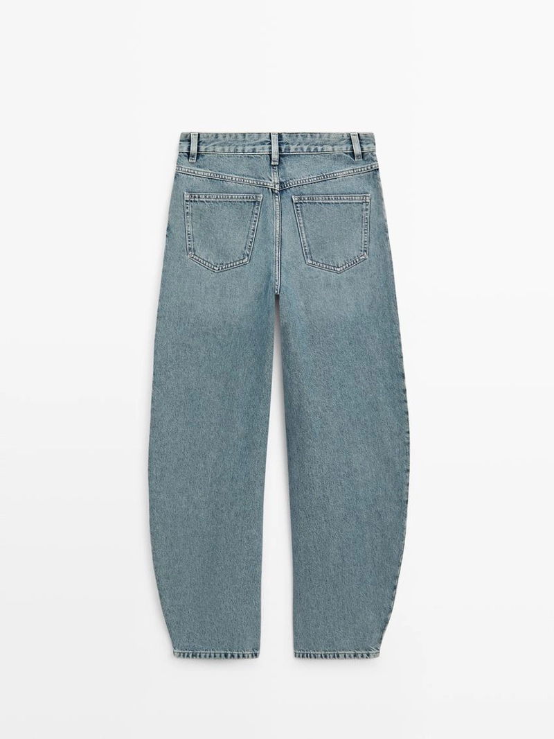 Джинсы с завышенной талией high-waist barrel fit