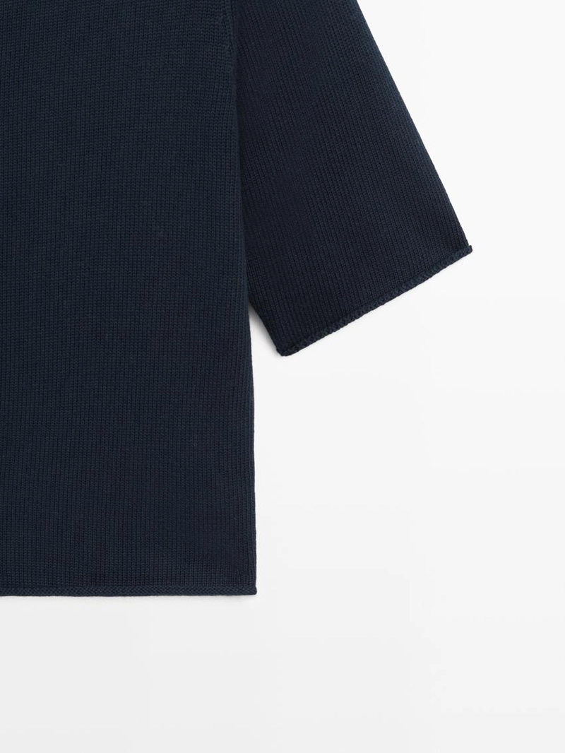 Кардиган из смесового трикотажа с короткими рукавами до локтя