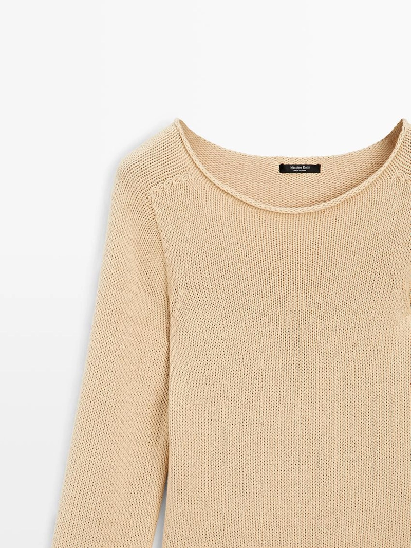 Джемпер из хлопкового смесового вязания