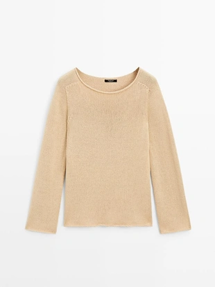 Джемпер из хлопкового смесового вязания- Заказать в России