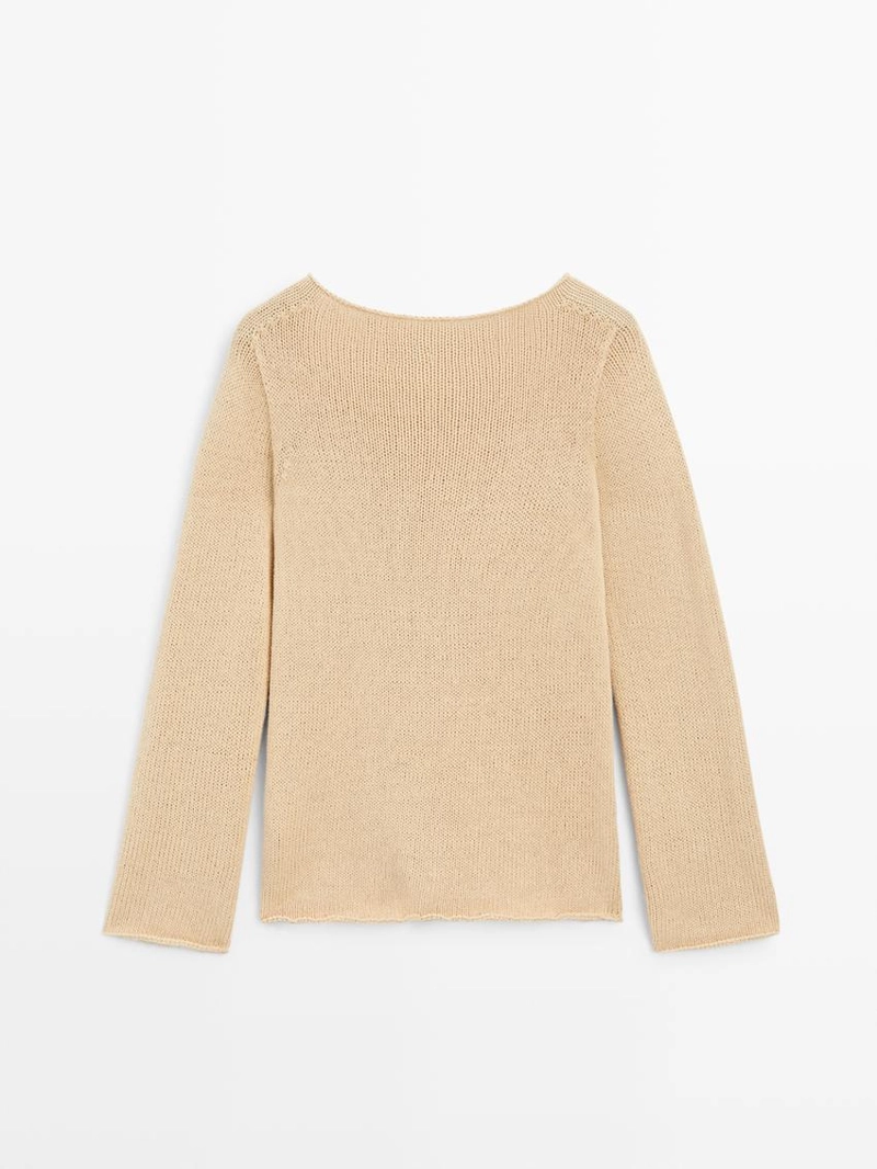 Джемпер из хлопкового смесового вязания