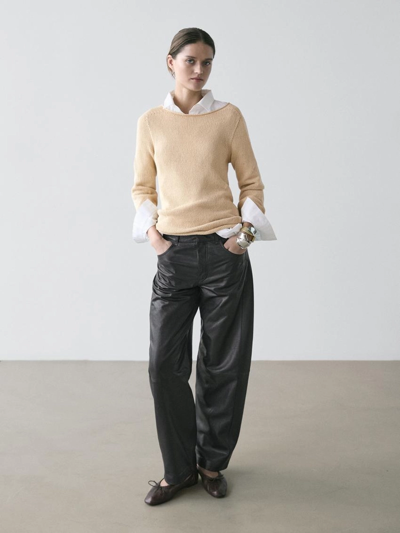 Джемпер из хлопкового смесового вязания