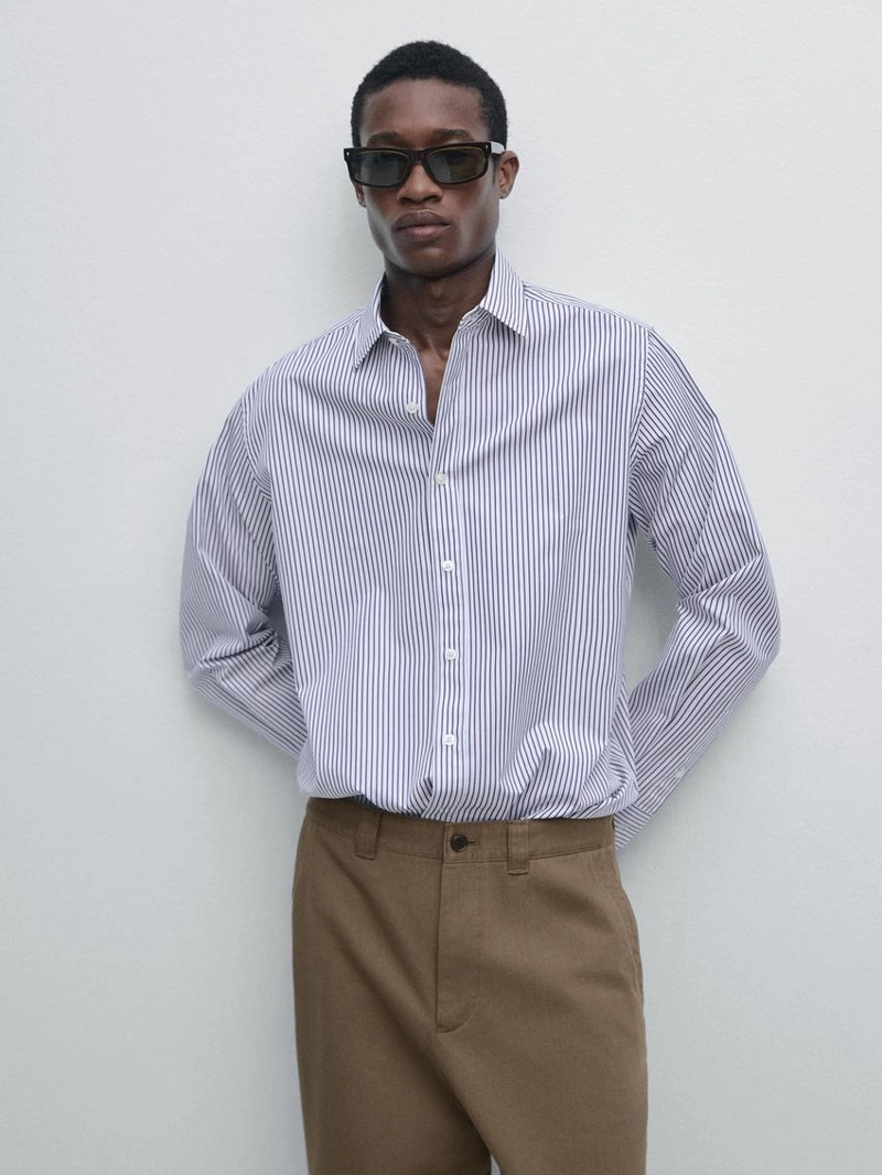 Рубашка в полоску из 100% хлопка с регулярной посадкой