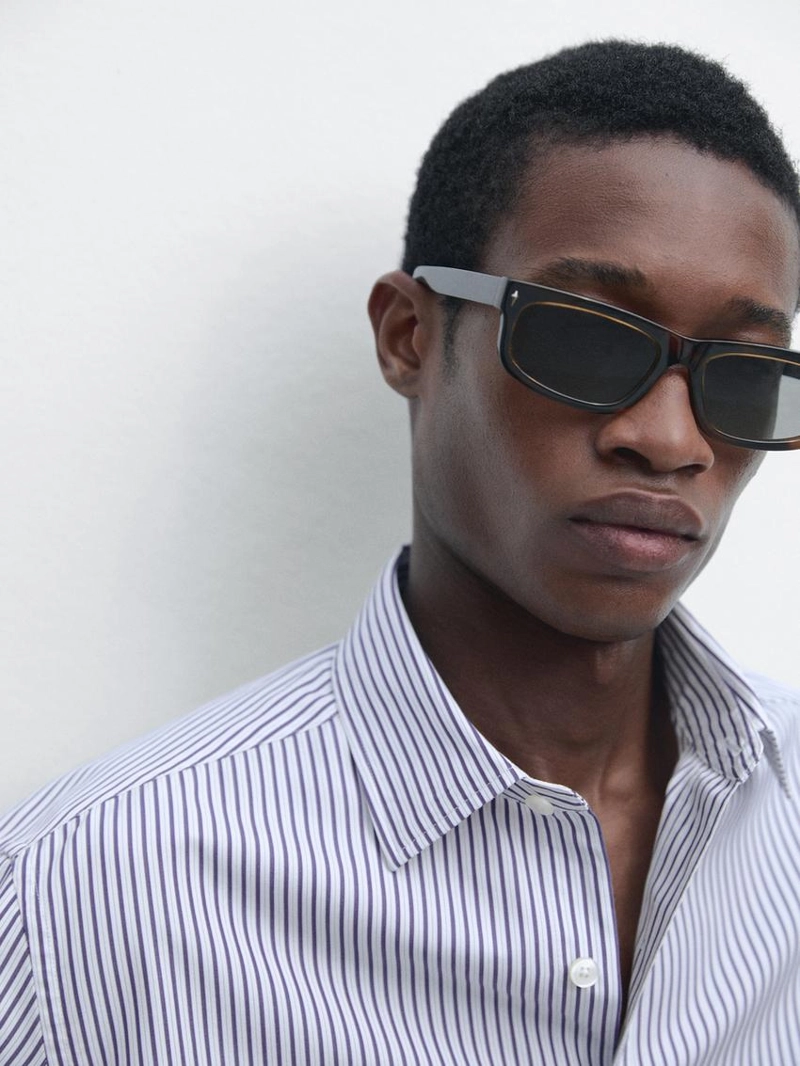 Рубашка в полоску из 100% хлопка с регулярной посадкой