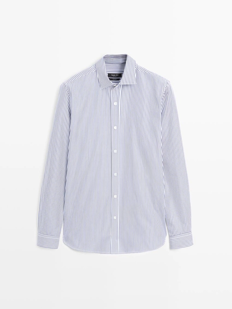Рубашка в полоску из 100% хлопка с регулярной посадкой