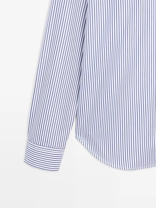 Рубашка в полоску из 100% хлопка с регулярной посадкой- Заказать в России