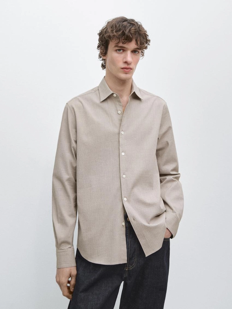 Рубашка из хлопкового смесового материала в клетку