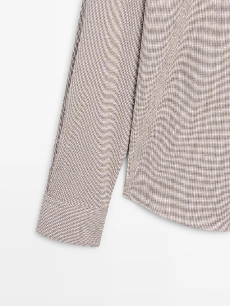 Рубашка из хлопкового смесового материала в клетку