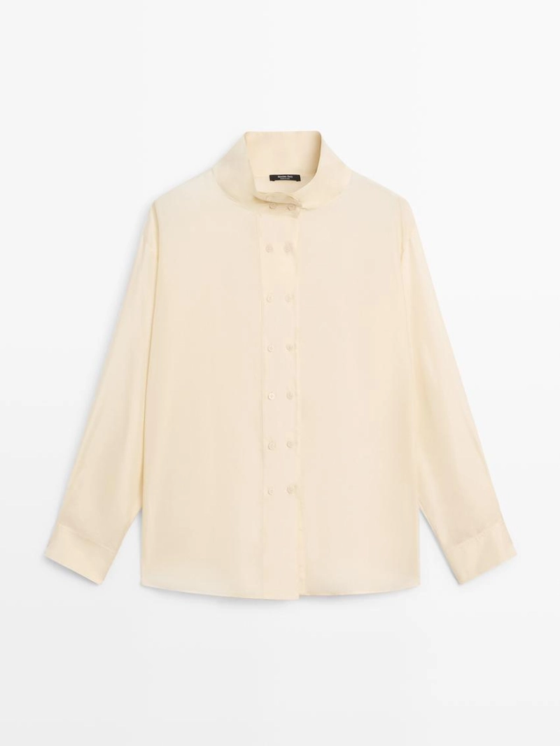 Блузка из шелка с деталями на пуговицах