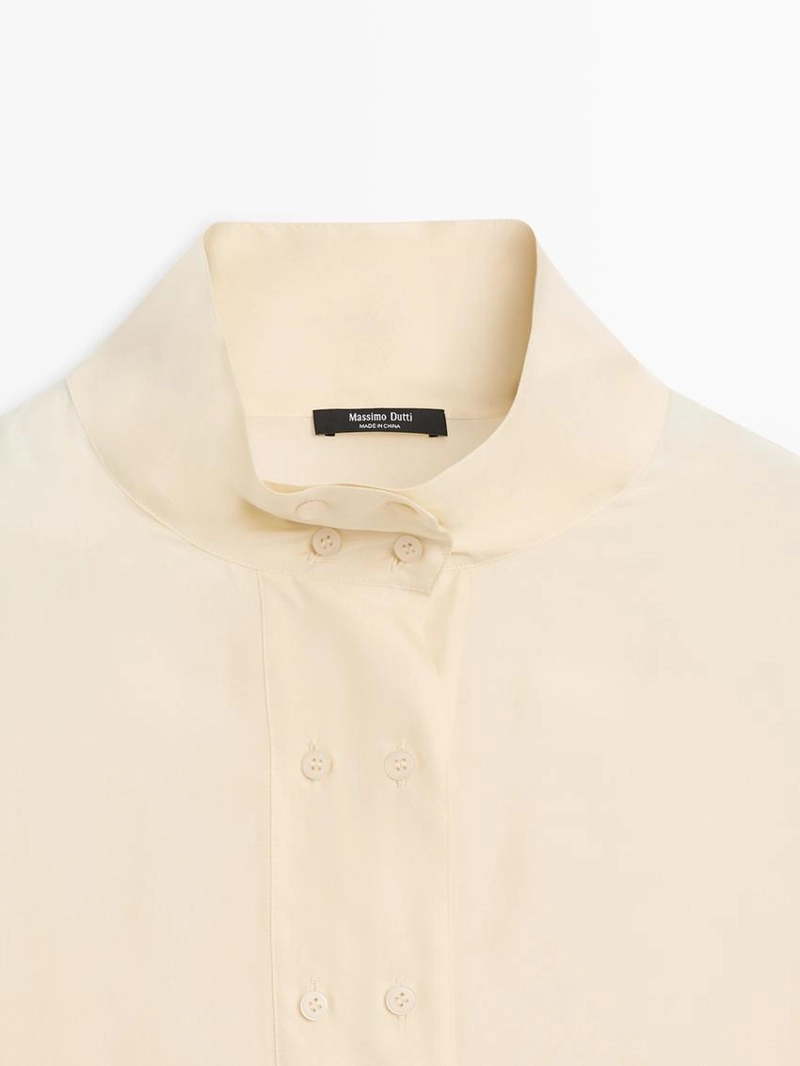 Блузка из шелка с деталями на пуговицах