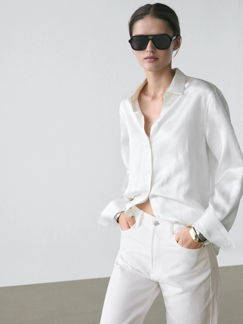 Джинсы свободного кроя с высокой посадкой