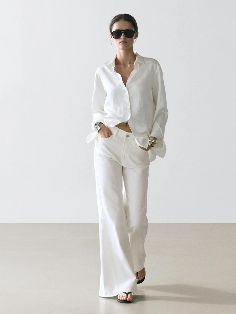 Джинсы свободного кроя с высокой посадкой