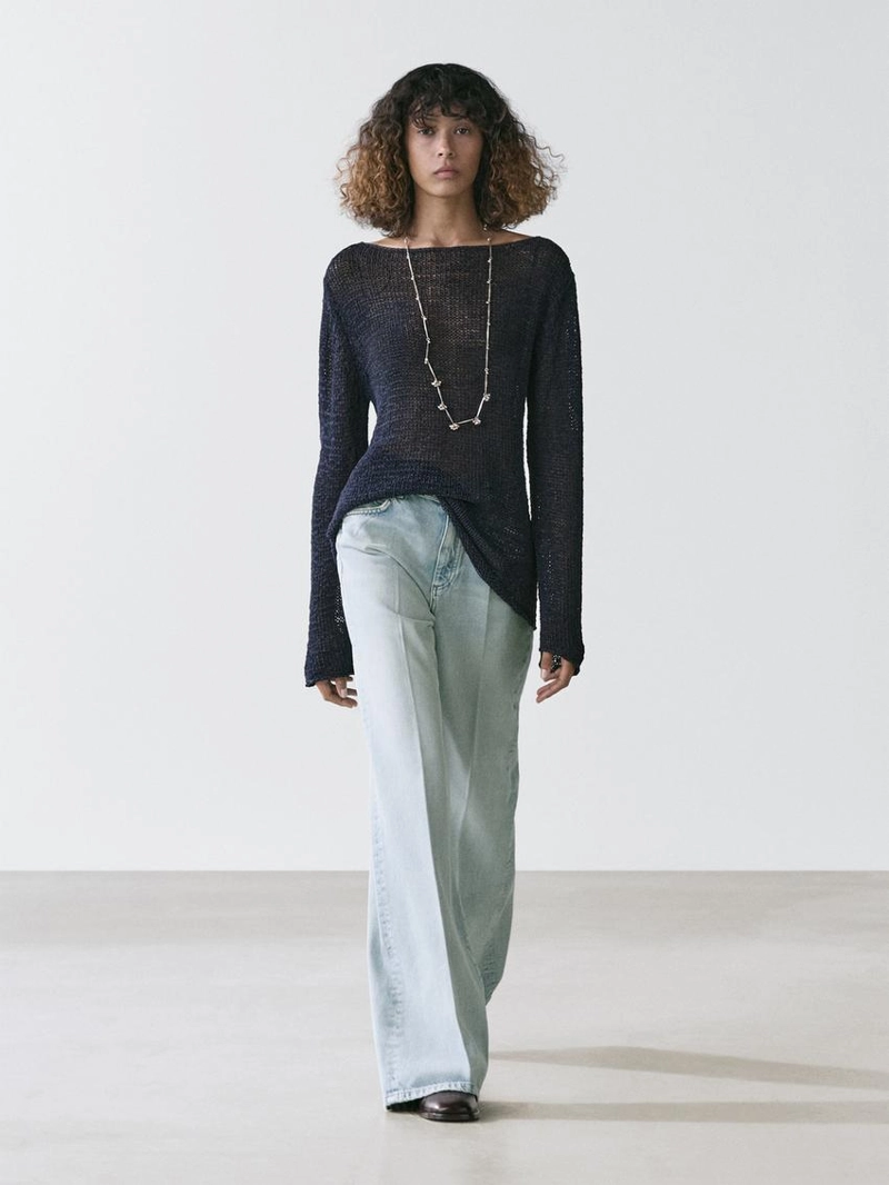 Джинсы палаццо с высокой талией