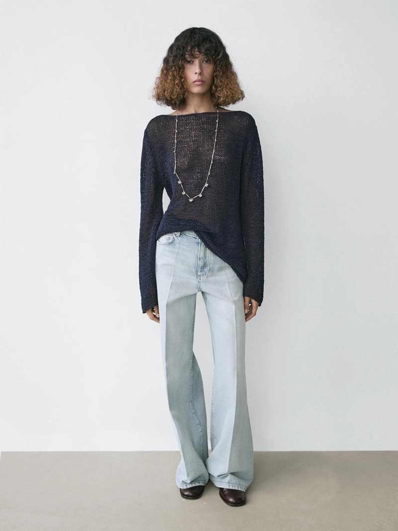 Джинсы палаццо с высокой талией