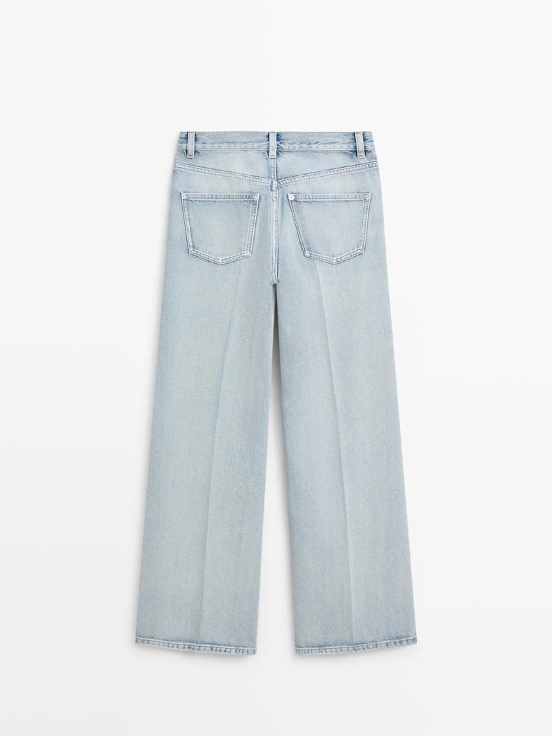 Джинсы палаццо с высокой талией