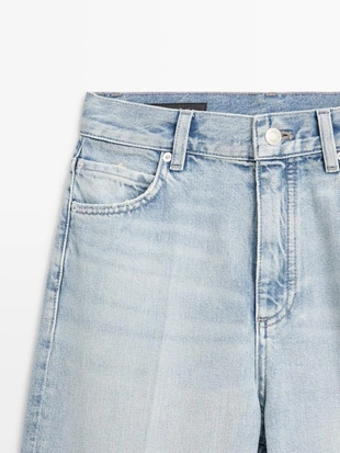 Джинсы палаццо с высокой талией- Заказать в России