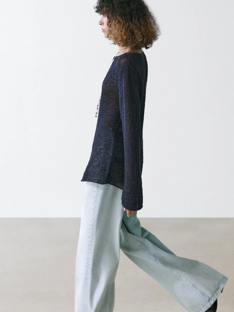 Джинсы палаццо с высокой талией