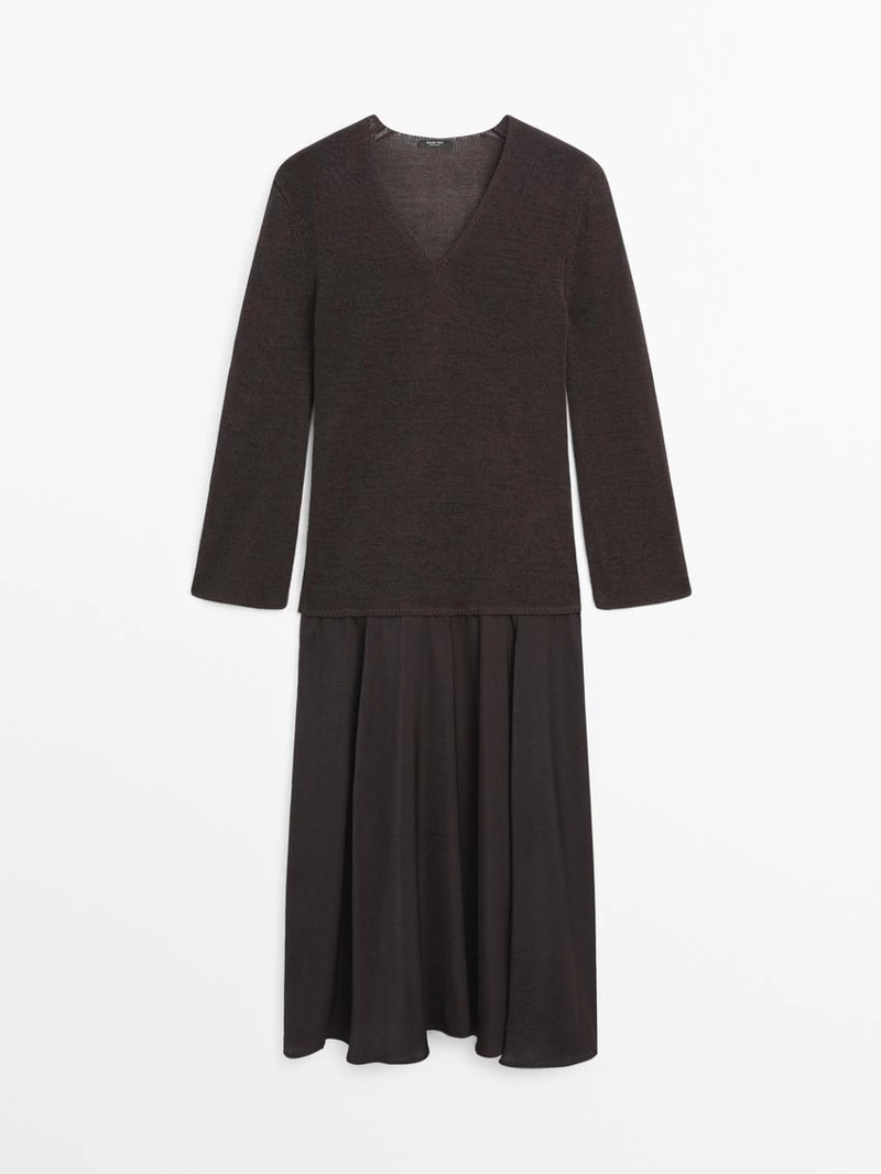 Платье из контрастного хлопкового трикотажа