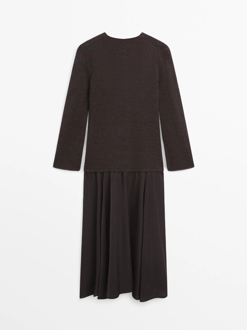 Платье из контрастного хлопкового трикотажа