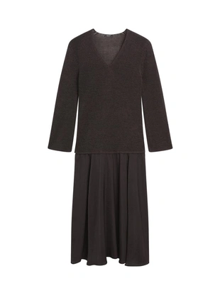 Платье из контрастного хлопкового трикотажа- Заказать в России