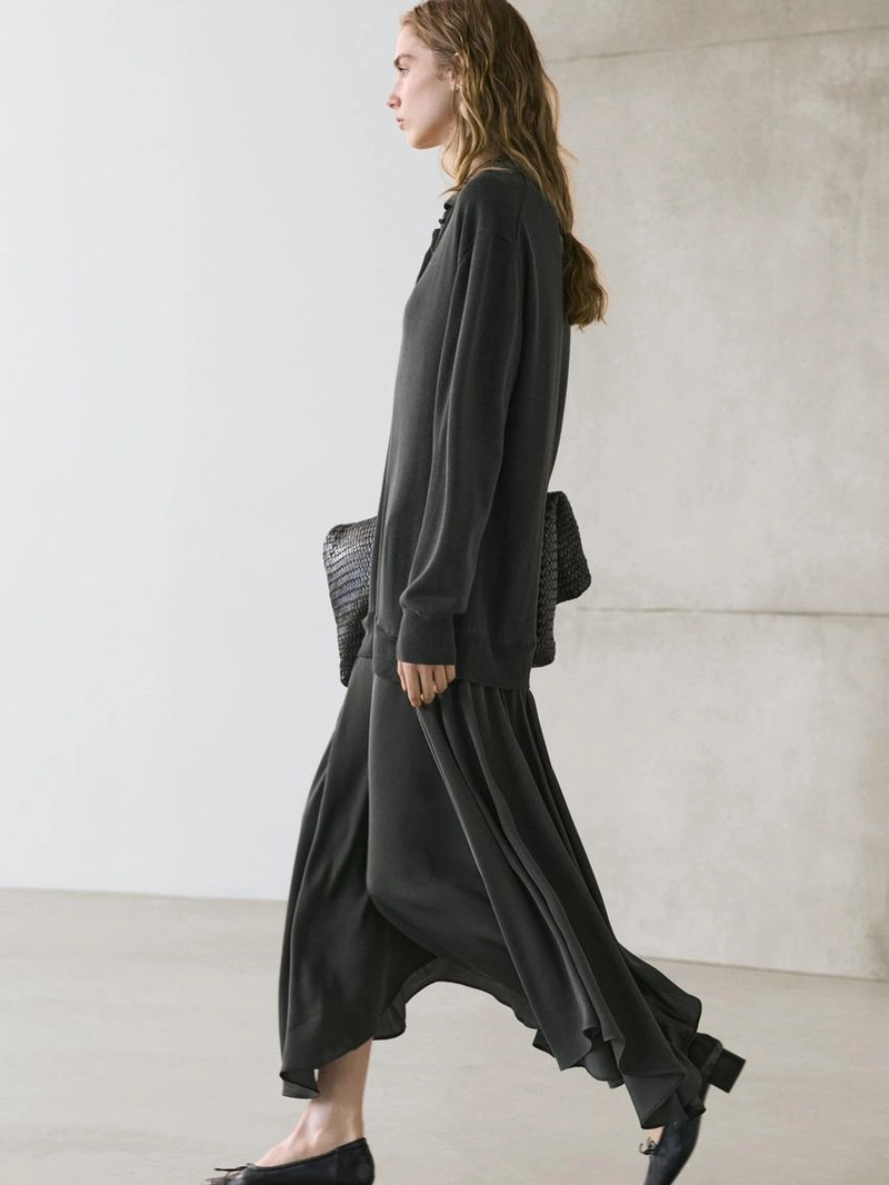 Платье-поло с контрастным вязаным верхом