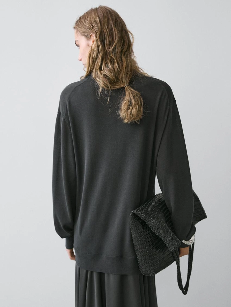 Платье-поло с контрастным вязаным верхом