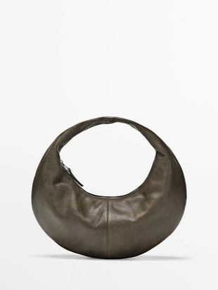 Сумка из натуральной кожи в форме полумесяца- Заказать в России