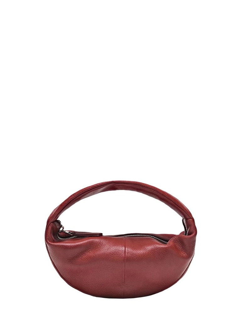 Сумка мини полумесяц из кожи наппа