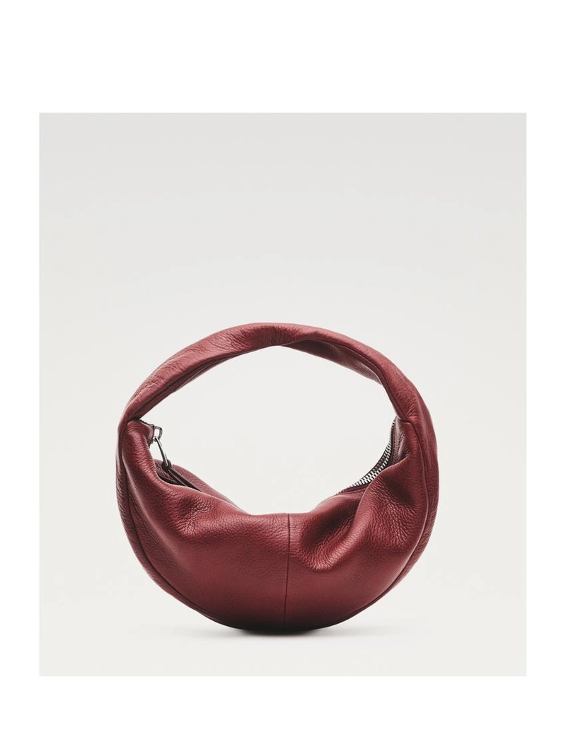 Сумка мини полумесяц из кожи наппа