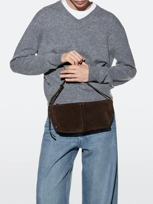 Сумка через плечо из замши- Заказать в России