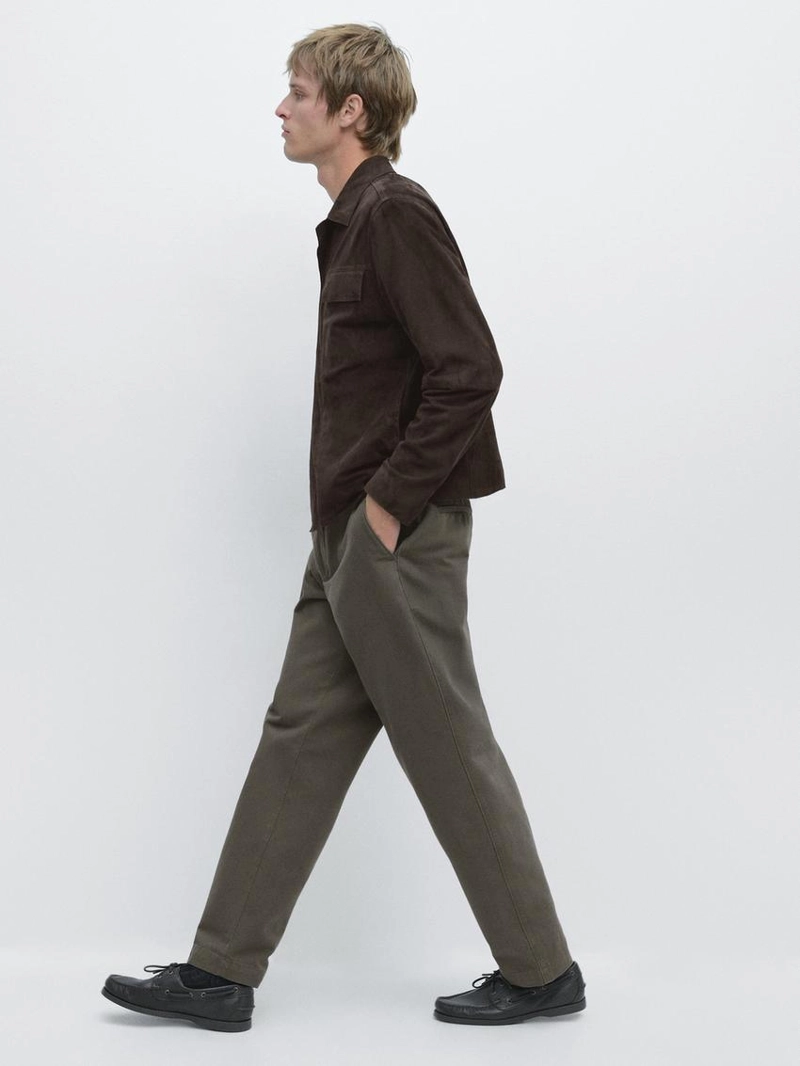 Брюки из хлопка с зауженным кроем