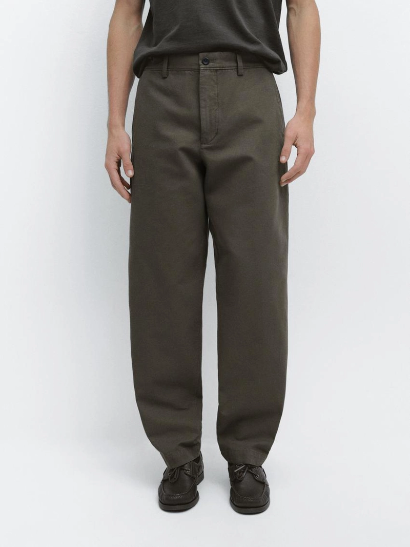 Брюки из хлопка с зауженным кроем