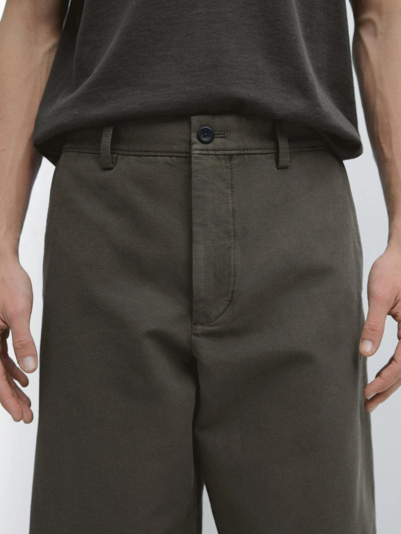 Брюки из хлопка с зауженным кроем