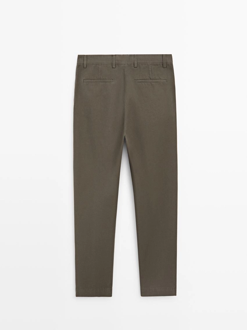 Брюки из хлопка с зауженным кроем