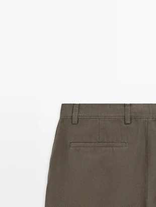 GREEN|0137/004 - Massimo Dutti Брюки из хлопка с зауженным кроем